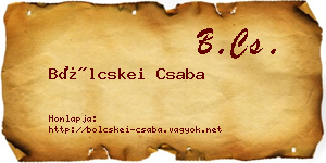 Bölcskei Csaba névjegykártya